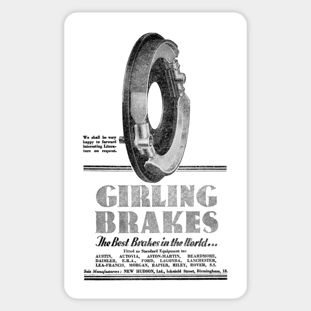 Girling Brakes - 1939 Vintage Advert Sticker by BASlade93